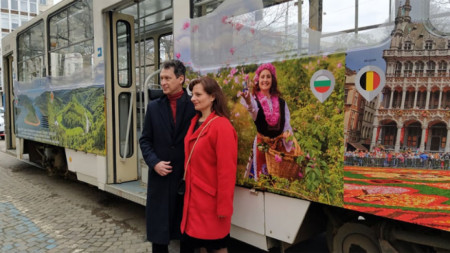 Скоро Петя Илиева и белгийският посланик показаха трамвай №10, брандиран по повод 120 години от първата мотриса в София 