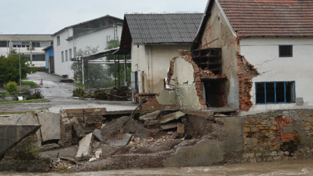 Щети от наводнението в град Шкофя Лока, Словения, 6 август 2023 г.