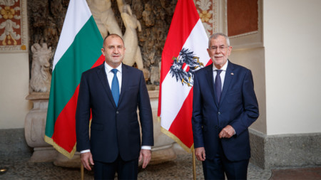 Rumen Radev (left) with Austria's President Alexander Van der Bellen