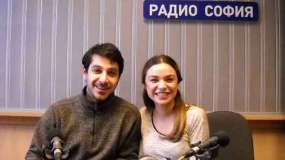 Юлиян Петров и Рая Пеева в студиото на Радио София