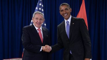 Кастро и Обама на Общото събрание на ООН в Ню Йорк през септември м.г.