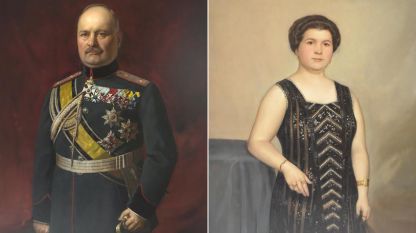 Portretet e gjeneralit Nikolla Bakërxhiev dhe të bashkëshortes së tij, piktor Boris Mitov