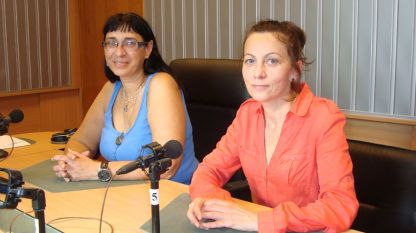 Рина Пападопулу (вляво) и Вера Милушева в студиото на предаването 