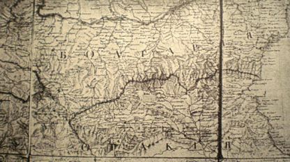 Част от първата карта на България, изработена и литографирана от Александър хаджи Русет през 1843 г.