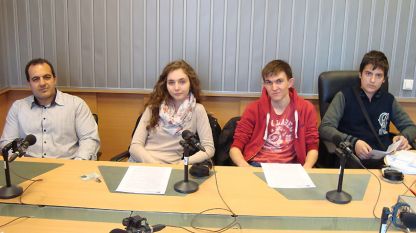 Венцислав Божинов, Ива Анастасова, Виолин Радев и Димитър Нейков (отляво надясно) в студиото на програма „Христо Ботев”