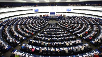 Η αίθουσα ολομελείας του Ευρωπαϊκού Κοινοβουλίου