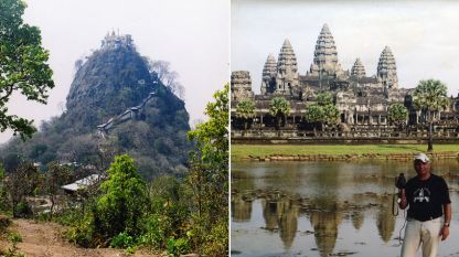 Маунт Попа (вляво) и Ангкор Ват
