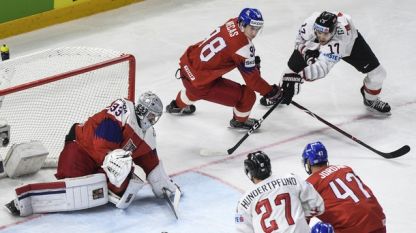 Чехия  победи с 4:3 Австрия на световното първенство по хокей на лед