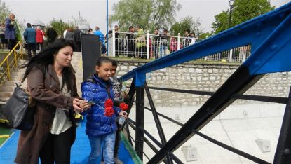 В памет на ромите, жертви на Холокоста във водите на река Дунав бяха хвърлени над 200 карамфила. 