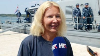 Спасената туристка дава интервю пред хърватската държавна телевизия.