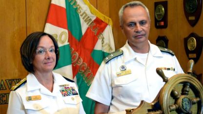 Vice Admiral Lisa Franchetti and Rear Admiral Mitko Petev