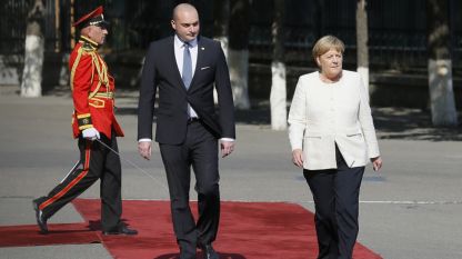 Германският канцлер Ангела Меркел и грузинският министър-председател Мамука Бахтадзе