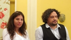 El director del festival, Tsanko Vasilev, y Margarita Radeva, responsable de la parte educacional del festival