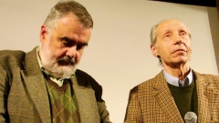 Ο Γιούλι Στογιάνοφ (δεξιά) και Ασέν Βλαντιμίροφ, σεναριογράφοι και σκηνοθέτες της ταινίας, στην πρεμιέρα του έργου