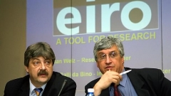 Ο πρόεδρος του Βαλκανικού Ινστιτούτου Κοινωνικής Πολιτικής, Ιβάν Νέικοφ (δεξιά) και ο Κρίστιαν Βελτς, μάνατζερ στον τομέα ερευνών των σχέσεων στη βιομηχανία στο Ευρωπαϊκό Ίδρυμα για τη βελτίωση των συνθηκών διαβίωσης και εργασίας