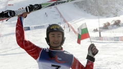 Bulgaristan’ın Bansko kış beldesinde yapılan Avrupa Kupası kayak turnuvasında birinciliği elde eden Japon Noaki Yuasa.