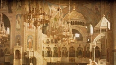 Το εσωτερικό του ναού του Αγίου Αλεξάνδρου Νιέβσκι, 1913