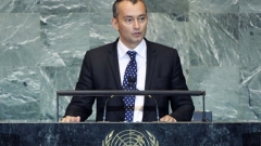 Ο υπουργός Εξωτερικών, Νικολάι Μλαντένοφ, μιλά στη Γενική Συνέλευση του ΟΗΕ