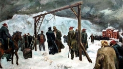 “Vasíl Levski en la horca” por Borís Anguelúshev, 1942