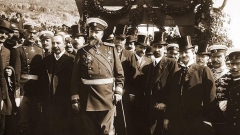 Le Prince Ferdinand Ier et le Premier ministre Alexandre Malinov le 22 septembre 1908, lors de la proclamation de l'Indépendance.