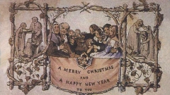 Картичка с пожелания за Рождество и Нова година от миналия век 