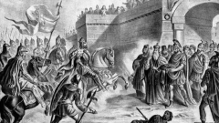 Симеон пред портите на Константинопол (графика Николай Павлович, фрагмент)