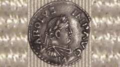 Образът на Карл Велики върху монета от 812-814 г. 