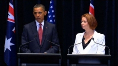 Американският президент Барак Обама и австралийският премиер Джулия Гилард