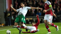 Станислав Манолев вкара 3-тия си гол в квалификациите за световното при 1:1 срещу Дания в Копенхаген