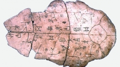 Най-старата форма на китайския писмен език са надписи, върху черупки на костенурки по времето на Шан династията (1600-1100 г. пр. Хр.)