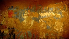 Стенописи от крепостта Самарканд направени през 7 век.