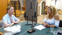 Надежда Захариева и Милена Димова в студиото на програма „Христо Ботев”.
