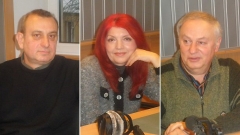 Издателят Дамян Яков, Джина Иванова и Иван Иванов (отляво надясно).