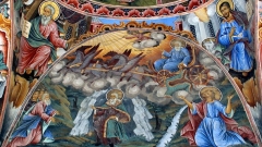Фреска с изображението на Свети Илия от Рилския манастир, България.