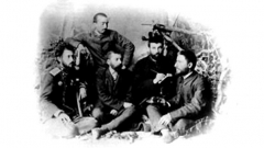 Членове на БТЦРК, от ляво на дясно: кап. Коста Паница, Иван Стоянович, Захари Стоянов, Иван Андонов и Димитър Ризов.