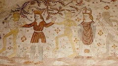 Танц на смъртта – рисунка в църква в Дания, датира около 1480 г.