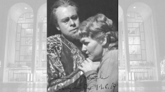 Леони Ризанек (Сента) и Джордж Лондон (Холандеца) в “Летящият Холандец”, Метрополитън опера.