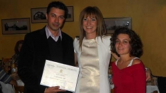 Екип на Радио София получава наградата от кмета на район „Нови Искър“ Даниела Райчева